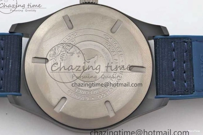 MIROTIME 1230 BestValue Mark XVIII IW328101 Black Ceramic M+F 1:1 Best Edition Blue Dial on Blue Nylon Strap A 7058